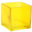 Glass Cube Vase: 4" Yellow