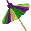 11" Glitter Mardi Gras Paper Umbrella