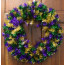 24" Metallic Mardi Gras Greenery Wreath