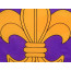 Purple & Gold Pennant Fleur De Lis Large Flag