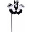 Black & White Formal Feather Mask on Stick