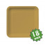 7.25" Square Lunch Plates: Glittering Gold (18)