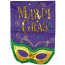 Sparkling Mardi Gras Mask Garden Flag