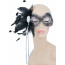 Feathers and Lace Mask: Silver
