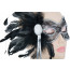 Feathers and Lace Mask: Silver