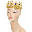 Gold Metal Filigree Jeweled Crown