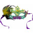 Fleur De Lis Cut Out Mardi Gras Mask w/ Feathers