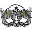 Glitter Mardi Gras Metal Filigree Mask: Black