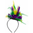 Mini Mardi Gras Glitter Top Hat Headband w/ Feathers