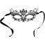 Black Metal Filigree Mask With Silver Rhinestones