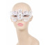 White Glitter Metal Filigree Mask w/ Rhinestones