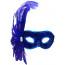 Sapphire Sequin Feather Mask: Light Blue
