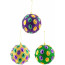 4" Mardi Gras Glitter Jewel Ornament Balls (3 Asst)