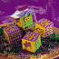 1.75" Cube Mardi Gras Treat Boxes (24)