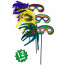 Assorted Sequined Feather Stick Masks (12)
