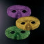 Metallic Glitter Plastic Mardi Gras Masks (12)