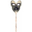 Venetian Black & Gold Stick Mask