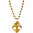 Gothic Gold Fleur De Lis Bead Necklace