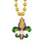 Iris Fleur De Lis Medallion Bead Necklace