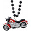 Motorcycle on Black Pearls Necklace