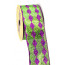 Purple & Green Harlequin Ribbon (2.5" x 10 Yards)