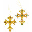 4" Gold Cross Ornaments (Set of 2)