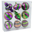 Assorted Large Mardi Gras Ball Ornament Set (9)