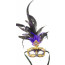 Aubergine & Gold Feather Mask