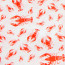 14" White Table Runner: Red Crawfish Pattern (72")