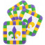 Mardi Gras Fleur De Lis Burlap Coasters (Set of 4)
