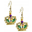 Jeweled Crown Dangling Earrings