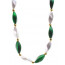 Satin Swirls Necklace: Green & White