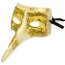 Casanova Long Nose Mask: White & Gold