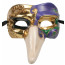Pulcinella Mask: Mardi Gras Colors