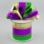 3" Foil Mardi Gras Stripe Ribbon: Purple, Green & Gold (10 Yards)