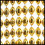 Football Shape Beads 36" Metallic Gold