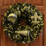 Football Helmet Ornament: Black & Gold (4") in Wreath