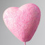 55MM Glitter Foam Solid Heart Pick (Set of 6): Pink