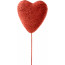 70MM Glitter Foam Solid Heart Pick (Set of 6): Red