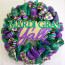 14" Glittered Mardi Gras Y'all Word Sign: Purple, Gold & Green