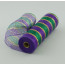 10" Poly Deco Mesh: Metallic Purple, Green & Stripes (10 Yards)