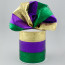 4" Stripe Metallic Lame Ribbon: Purple, Green & Gold (10 Yards) 