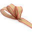 1.5" Faux Burlap Ribbon: Natural with Red Edge (25 Yards)