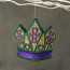 9.25" Metallic Glitter Mardi Gras Crown Foam Ornament 