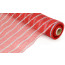 21" Poly Deco Mesh: Deluxe Red/Silver Stripe
