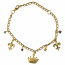 Mardi Gras Gold Charm Bracelet (7.5")