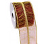 2.5" Burgundy & Gold Sheer Fringed Ribbon (10 Yards)