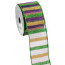 2.5" Sheer Glitter Stripe Mardi Gras Ribbon (10 Yards)