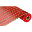 21" Poly Deco Mesh: Deluxe Red/Lime/Gold Stripe