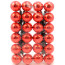 6" Green Tinsel Ties w/ 50mm Balls: Red (Set of 12)